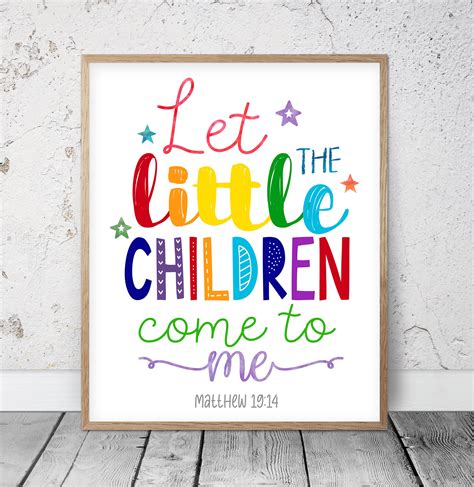 Let The Little Children Come To Me Matthew 19:14 Bible Verse | Etsy