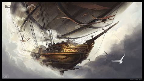 Airship by Min-Nguen on DeviantArt | Steampunk airship, Steampunk ...