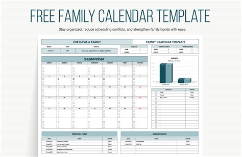 Printable Family Calendar Template - Jania Lisetta