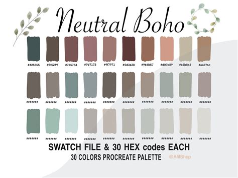 Neutral Boho Color Palette, IPad Graphic by AfifShop · Creative Fabrica