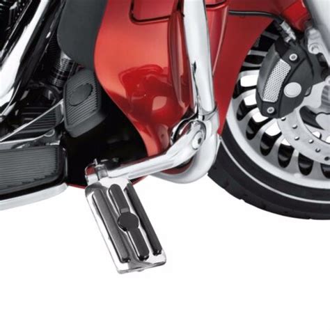 Chrome Long Angled Highway Foot Pegs 1-1/4" Crash Bar Clamps For Harley ...