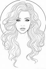 Curly Hair Coloring Page sketch template