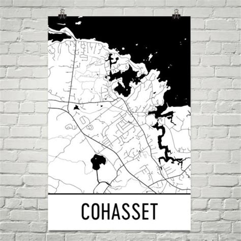 Cohasset Map, Cohasset Art, Cohasset Print, Cohasset MA Poster, Cohasset Wall Art, Cohasset Gift ...