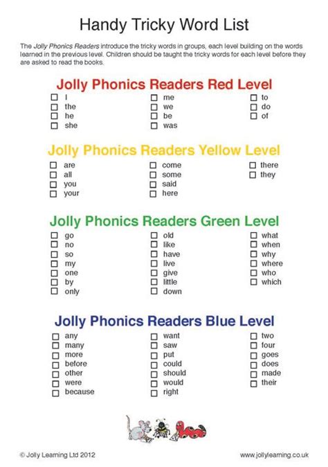 Jolly phonics - Tricky Words | Jolly phonics tricky words, Jolly ...