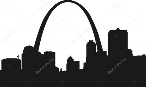 St Louis Skyline Silhouette — Stock Vector © zeeborg #115799576