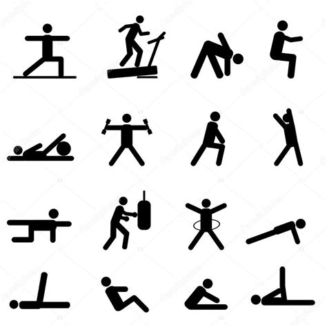 Fitness and exercise icons — Stock Vector © soleilc #9720466