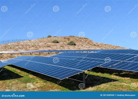 Newly Constructed Solar Panel Farm Stock Image - Image of environment ...