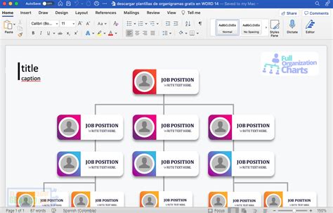 ᐈ Descargar GRATIS Plantillas Organigramas Word y Power Point