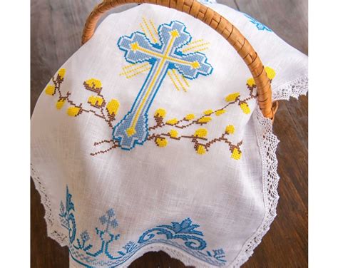 Orthodox Easter Basket Covers, Linen 100%, Cross Stitched - Etsy