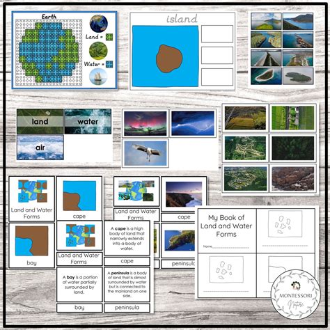 Land and Water Forms Pack - Montessori Nature Printables