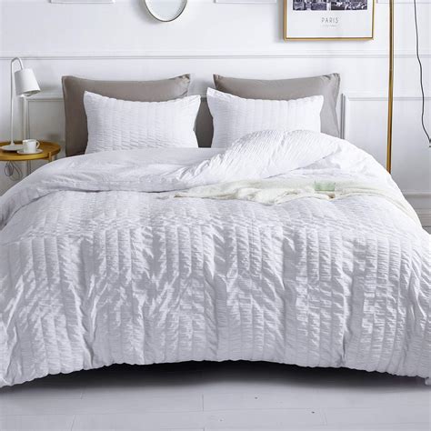 White Textured Duvet Cover King Size - Goimages Voice