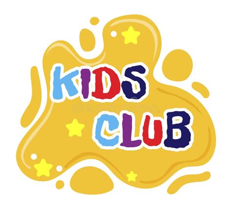 Kids Club Logo. Colorful Cartoon Paint Splash Emblem Stock Vector - Illustration of logo, zone ...