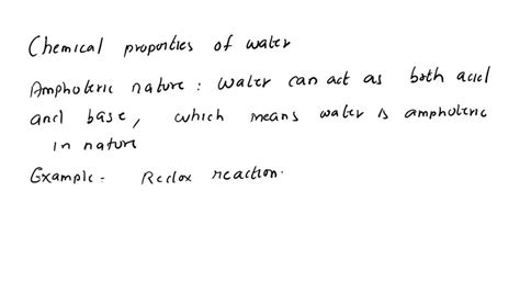 SOLVED: What are the chemical properties of water?