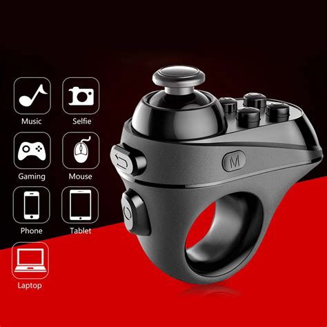 Wireless Bluetooth Finger Game Controller Handle Adapter Mouse Selfies Switch Pages Function ...