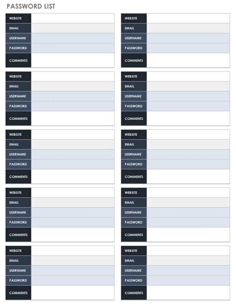 Password Template Google Sheets - prntbl.concejomunicipaldechinu.gov.co