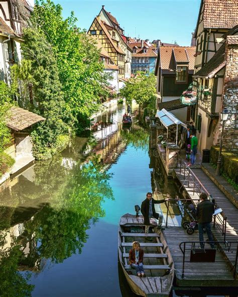 Colmar, France. Boat With Tourists On Canal Editorial Stock Photo ...