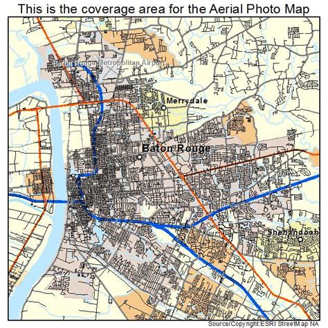 Aerial Photography Map of Baton Rouge, LA Louisiana