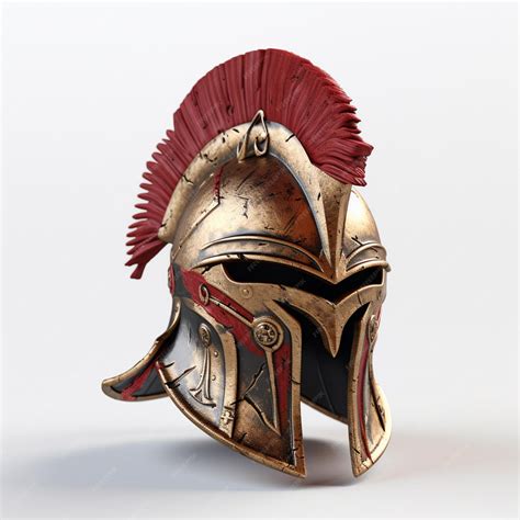 Premium AI Image | ancient greek warrior helmet on white background