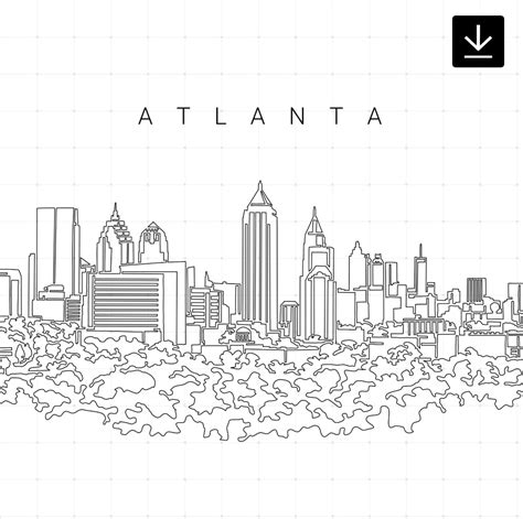 Atlanta Skyline Vector Art - Digital Download - EverLineArt