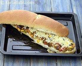 Cheesy Veg Footlong recipe, Sandwich Recipes