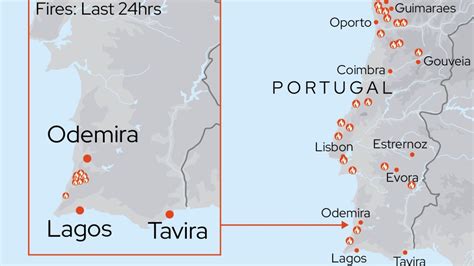 Portugal fires map: Where wildfires have spread in the Algarve and Odemira, and the latest ...