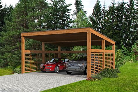 Contemporary 2-Car Carport - 68746VR | Architectural Designs - House Plans