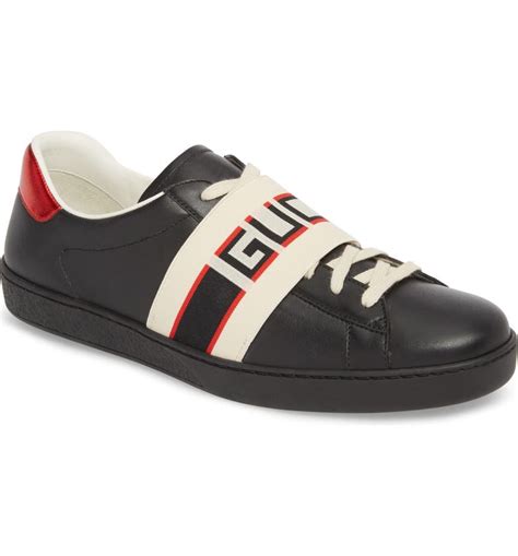 Gucci New Ace Stripe Leather Sneaker (Men) | Nordstrom