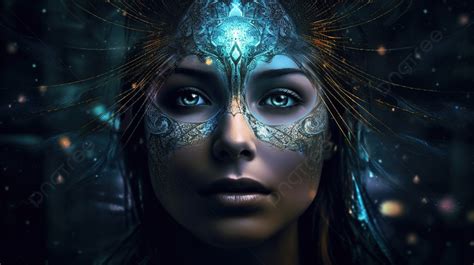 The Woman Has A Blue Face With Glowing Eyes Background, Empath Picture Background Image And ...