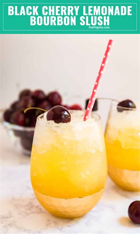 Black Cherry Lemonade Bourbon Slush - an easy and tasty adult frozen treat