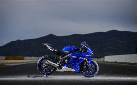 Download wallpapers Yamaha YZF-R6, 4k, side view, 2019 bikes, raceway ...