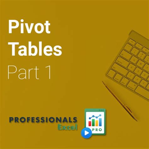 Pivot Tables Part 1 - Professionals Excel