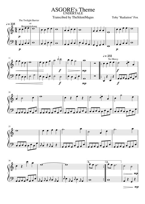 ASGORE: An Undertale Boss Theme | Sheet music, Violin sheet music, Undertale music