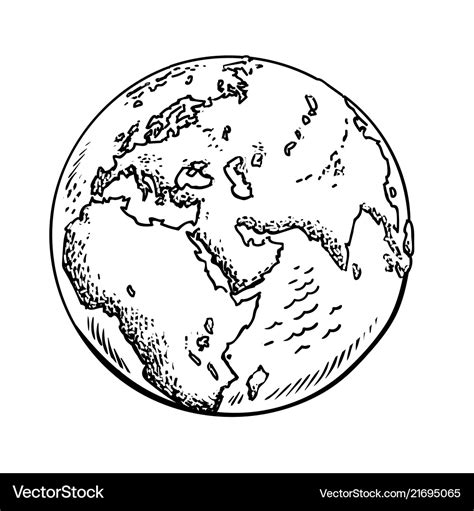 Sketch of the earth isolated Royalty Free Vector Image