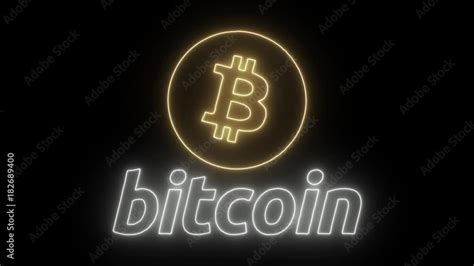 Bitcoin logo animation with neon lights Stock Video | Adobe Stock