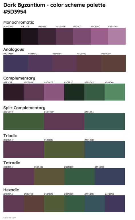 Dark Byzantium color palettes - colorxs.com