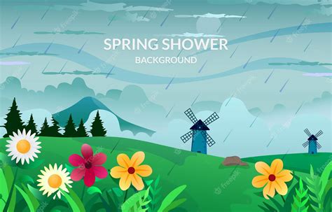 Premium Vector | Shower spring background