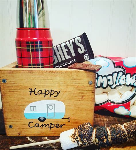 Happy Camper Wooden Box, RV Living Decor, Camping, Lake House Decor, Home Accent, Rustic Box ...