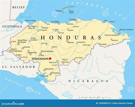 Map Of Honduras. Cartoon Vector | CartoonDealer.com #222045185