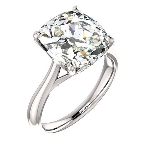 4.78 Carat Antique Cushion Cut Diamond Platinum Engagement Ring GIA Report For Sale at 1stdibs