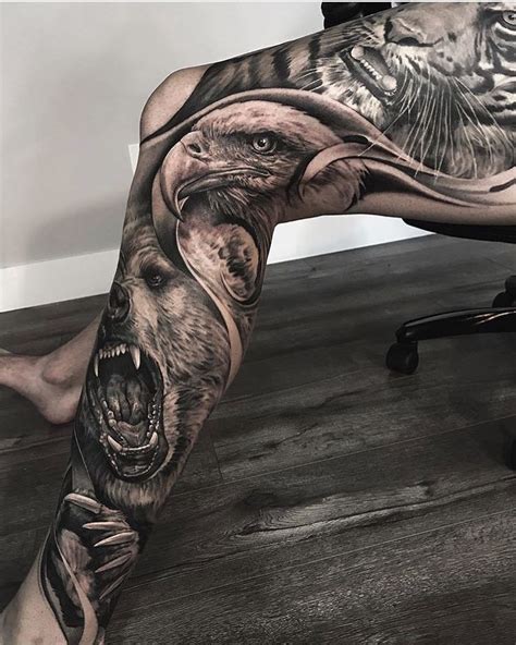 @evilkolors #inkedmag #tattooed #tattooartist #tattoo #inked” | Animal sleeve tattoo, Leg sleeve ...