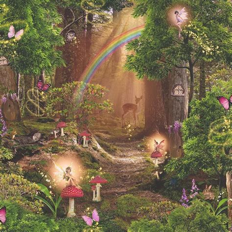 Enchanted Garden | Fairy wallpaper, Multicoloured wallpaper, Forest wallpaper