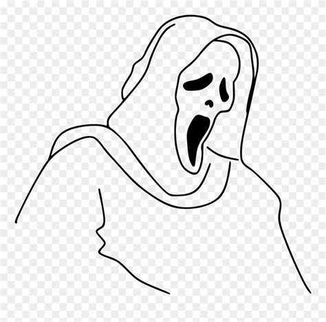 Halloween Ghost Png - Ghostface Lineart Clipart (#867302) - PinClipart