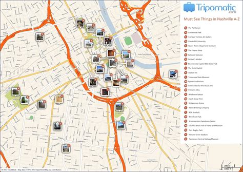 Map Of Downtown Nashville With Hotels And Attractions - map : Resume ...