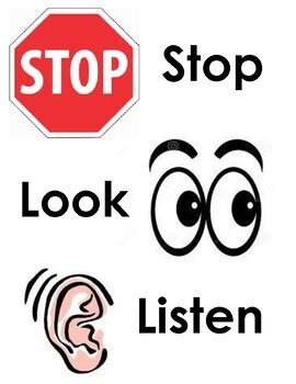 Stop Look & Listen Poster by PreKLearning | TPT