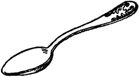 Spoon | ClipArt ETC | Spoon drawing, Black and white cartoon, Clip art