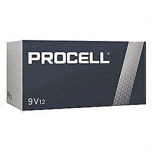 DURACELL Procell 9V Battery, Alkaline, Everyday, 9VDC, PK 12 - 5LE24|PC1604BKD - Grainger