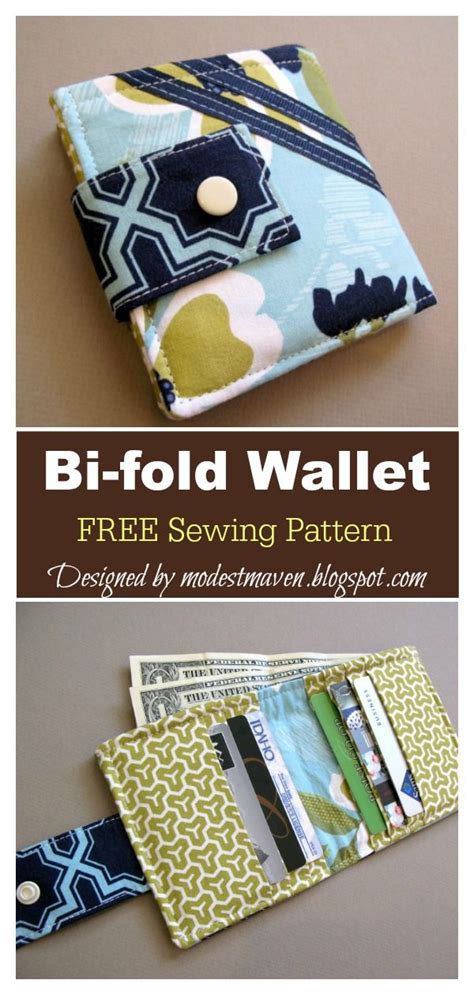 Bi-fold Wallet Free Sewing Pattern | Wallet sewing pattern, Diy wallet pattern, Wallet pattern free