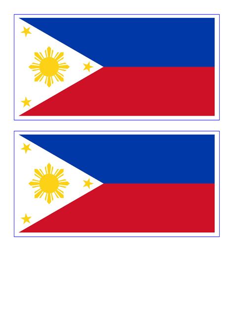 Philippines Flag - Download this free printable Philippines template A4 flag, A5 flag, 8 and 21 ...