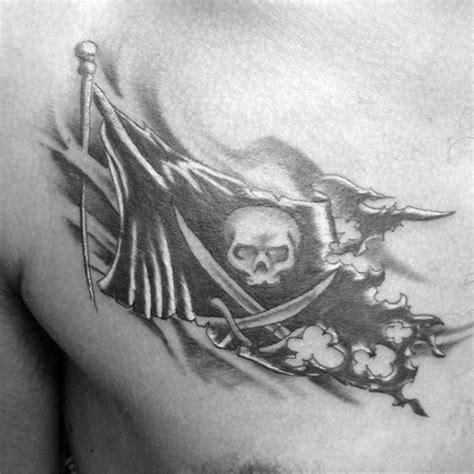 40 Pirate Flag Tattoo Designs For Men - Jolly Roger Ink Ideas