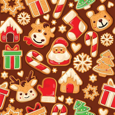 cookinf pattern Gingerbread background 29789496 Vector Art at Vecteezy